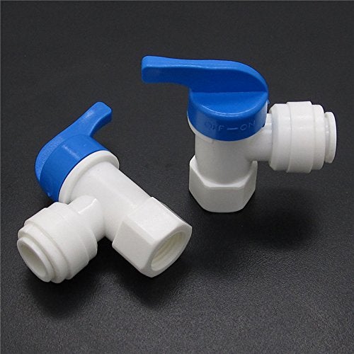 JIUWU Elbow 1/4-Inch Female x 3/8-Inch Tank Ball Valve Quick Connect Fitting Aquarium RO Water Filter Pack of 5 - Image 3